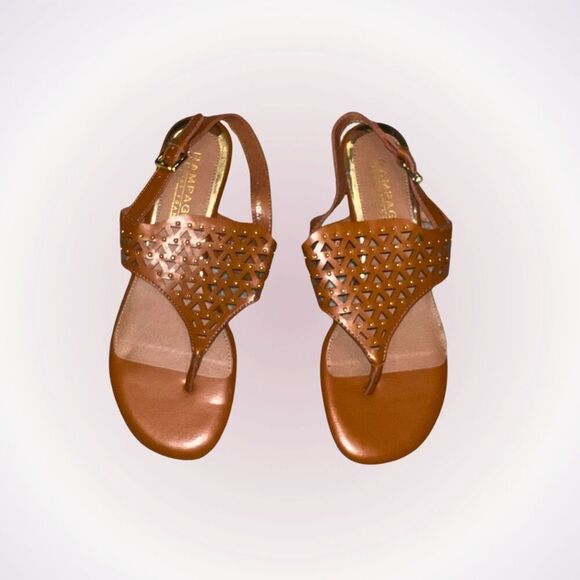 Rampage cognac brown flat gladiator sandals | Sz 9 - Picture 1 of 6